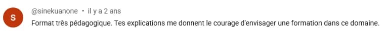 Commentaire YouTube sur la pédagogie